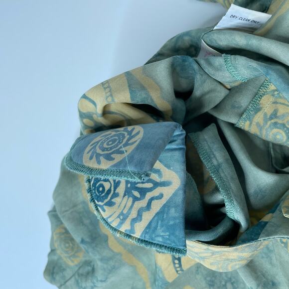 Vtg Passports Pier One Dress Tunic Button Up Aztec Half Sleeve L 90s Boho Rare - Picture 9 of 12